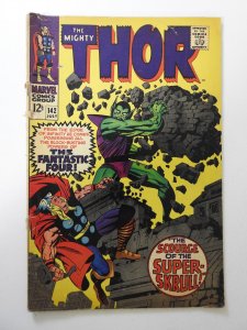 Thor #142 (1967) VG- Condition cover detached bottom staple