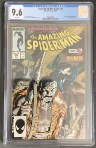 Amazing Spider-Man #294 (1987, Marvel) CGC 9.6. White Pages. Death of Kraven