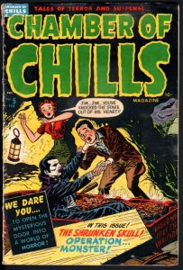 CAHMBER OF CHILLS #5-ACID IN THE FACE-VAMPIRE-DECAPITATION-WILD-PRE-CODE HORROR