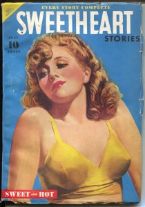 Sweetheart Stories 7/1940-Dell-pin-up girl portrait cover-Peggy Montgomery-FN