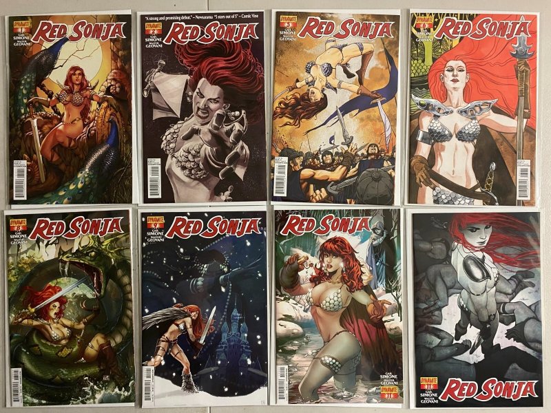 Red Sonja variant covers lot #1-17 Dynamite (8.0 VF) 11 diff (2013 to 2015)