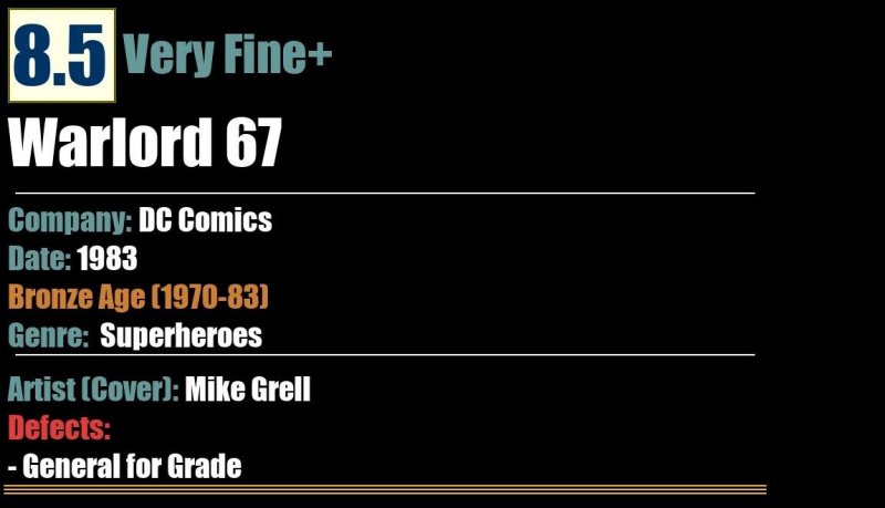 Warlord 67 (1983) VF+ Bronze Age DC Comics