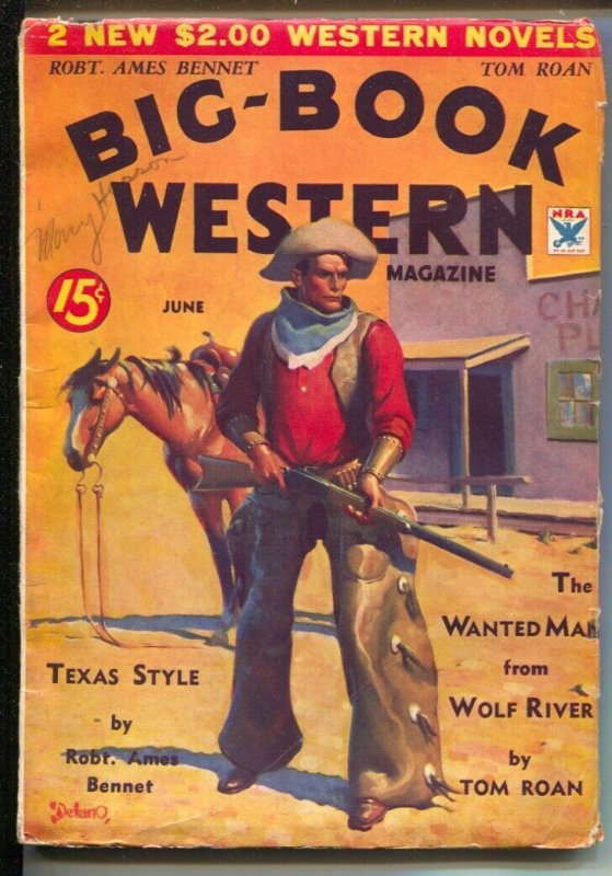 Big-Book Western #4 3/1934-4th issue-Iconic cover art by Gerald C Delano-Wild...