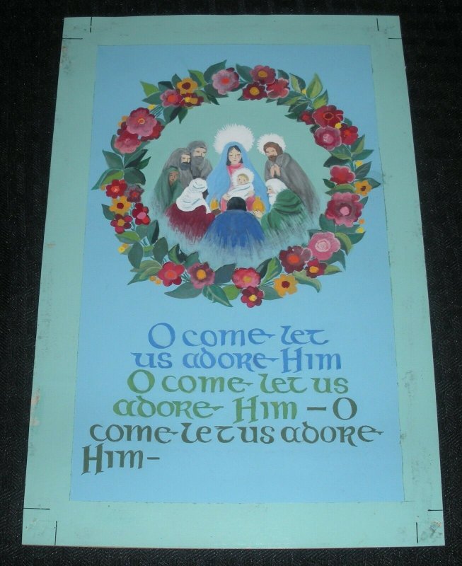 CHRISTMAS Nativity O Come Let Us Adore Him 7x10.75 Greeting Card Art #250-5