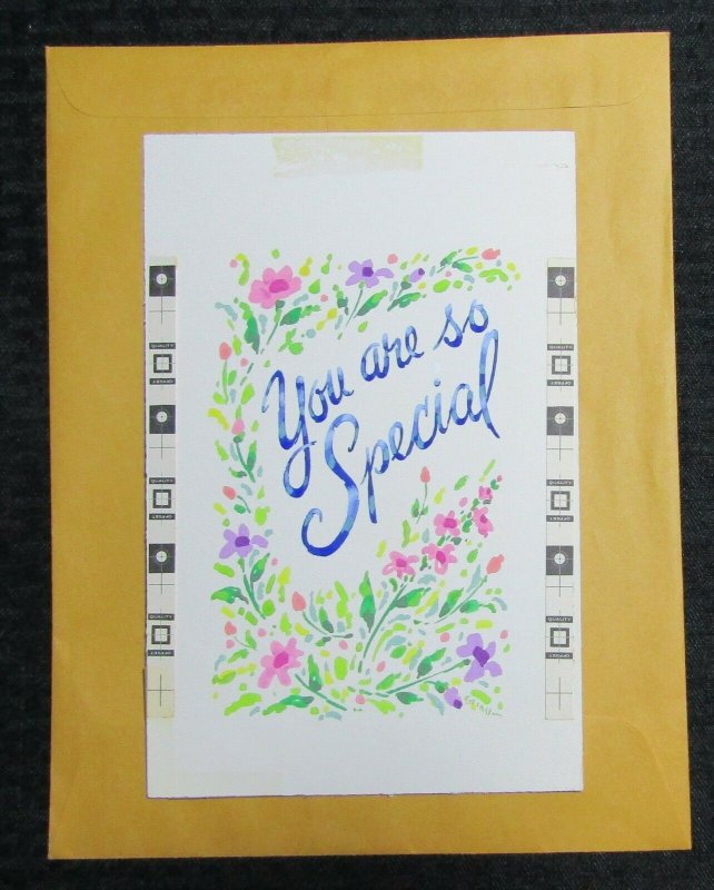 BIRTHDAY You Are So Special Lettering w/ Flowers 6x9 Greeting Card Art #B8803