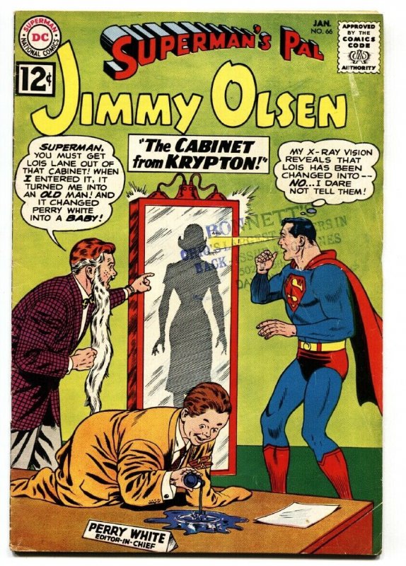 SUPERMAN'S PAL JIMMY OLSEN #66 comic book 1963-PERRY WHITE-KRYPTON