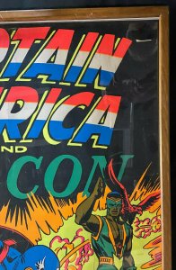 CAPTAIN AMERICA VINTAGE FRAMED BLACK LIGHT POSTER 1971