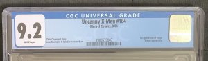 Uncanny X-Men #184 (1984, Marvel) 1st Appearance of Forge! CGC Graded 9.2