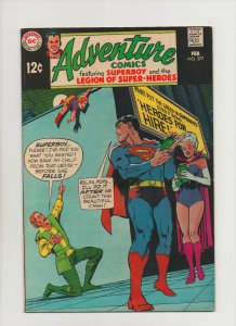 Adventure Comics #377 - Superboy Counts His Cash! - (Grade 7.0) 1969