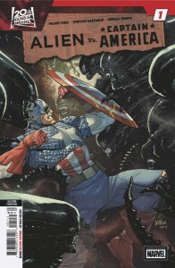ALIEN VS. CAPTAIN AMERICA #1 ? DAN PANOSIAN RATIO 2ND PRINTING VIRGIN 1:25