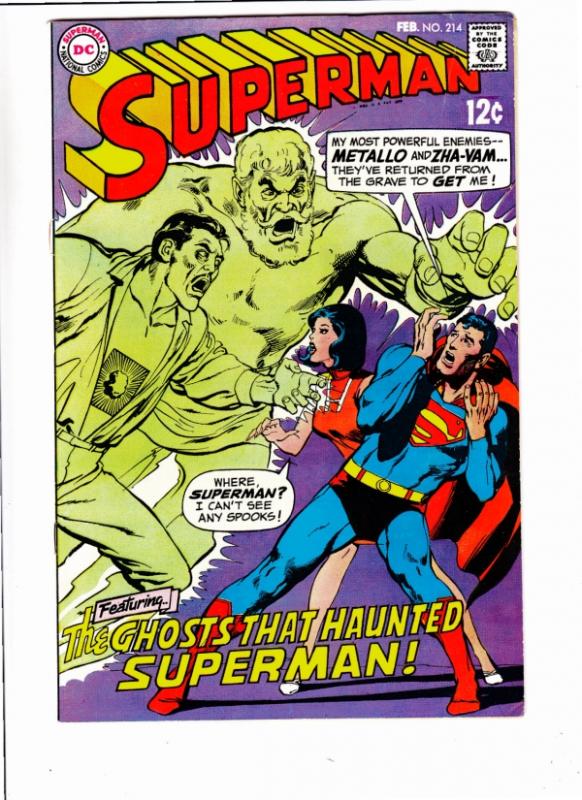 Superman #214 (Feb-69) VF+ High-Grade Superman, Jimmy Olsen,Lois Lane, Lana L...