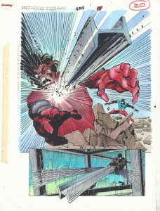 Spectacular Spider-Man #224 p.20 Color Guide Art Scarlet Spider by John Kalisz