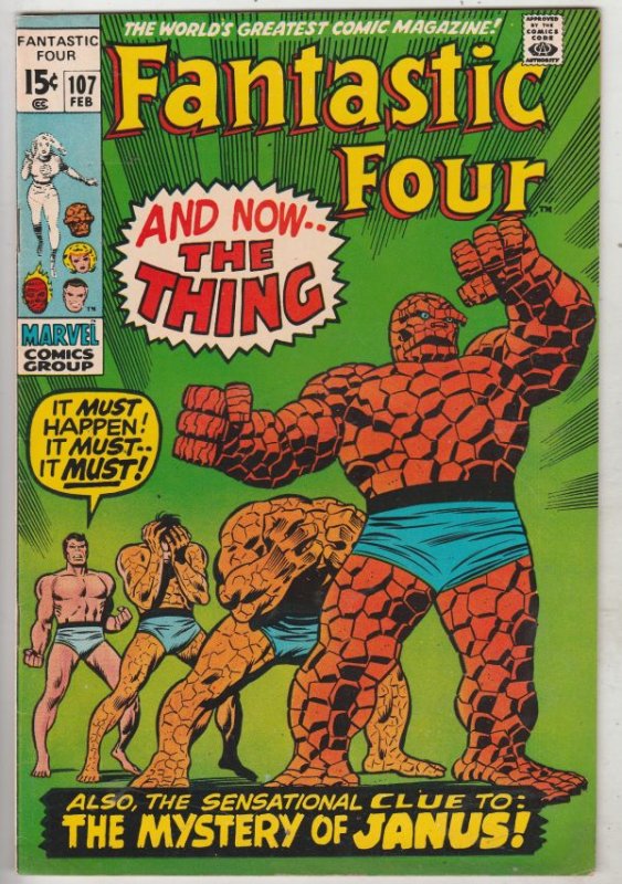 Fantastic Four #107 (Feb-71) VF+ High-Grade Fantastic Four, Mr. Fantastic (Re...