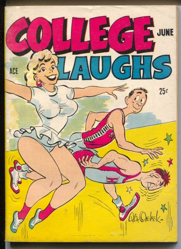 College Laughs #8 6/1958-spicy cartoons-Gags-headlights-VG+