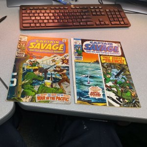 Captain Savage And His Battlefield Raider 17 19 Marvel Comics 1970 Bronze Age...