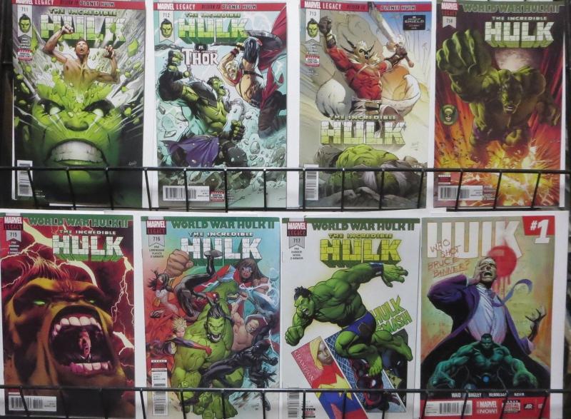 INCREDIBLE HULK (Marvel, 2017) #709-717 VF-NM+Hulk (2014) #1! Greg Pak/Land/Waid