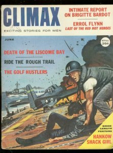 CLIMAX PULP-JUNE 1959-ERROL FLYNN-MIKKI WYATT-GOLF-WW 2 VG