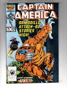 Captain America #316 (1986)  VF+ THE ARMADILLO!   / ID#21