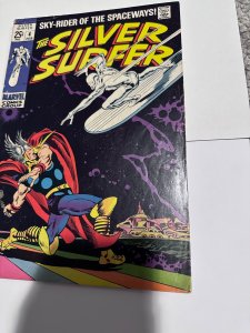 The Silver Surfer #4 (1969)vs Thor -big key- small 1 inch lower spine