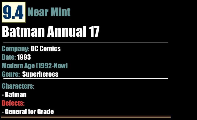 Batman Annual 17 (1993) NM DC Comics