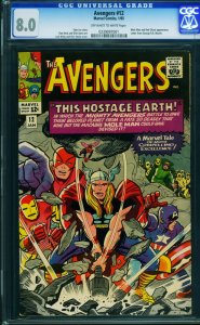 AVENGERS #12 CGC 8.0 Kirby cover George R.R. Martin Letter - 0239097001