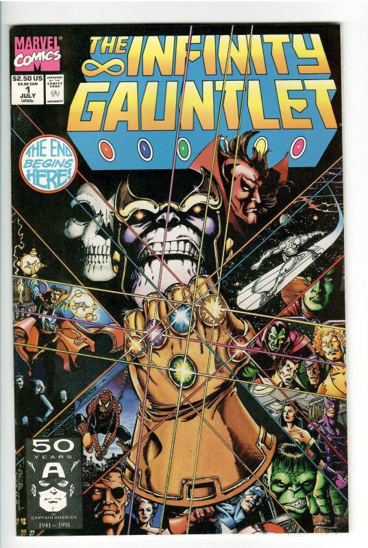 INFINITY GAUNTLET 1 VF/NM 9.0;THANOS KILLS!!!!