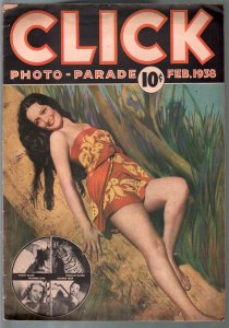 Click #1 2/1938-1st issue-hypnotism-cheesecake pix-white slavery-Carole Lomba...