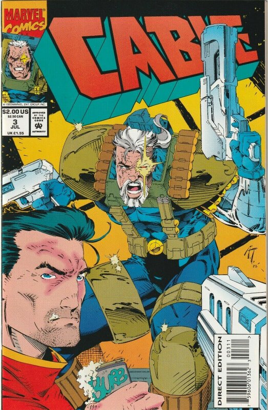 Cable # 3 Cover A NM Marvel 1993 1st Appearance Of Weasel [F5]