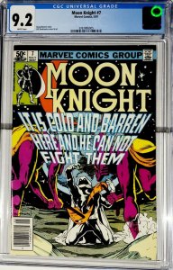 MOON KNIGHT #7 CGC 9.2 (Marvel 1981) 1st solo series