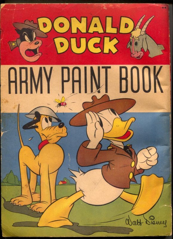 Walt Disney- Donald Duck Army Paint Book #668 1942 VG