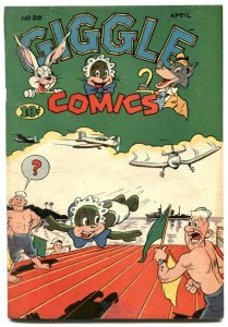 Giggle #28 1946- Aircraft carrier cover- Spencer Spook restored VG