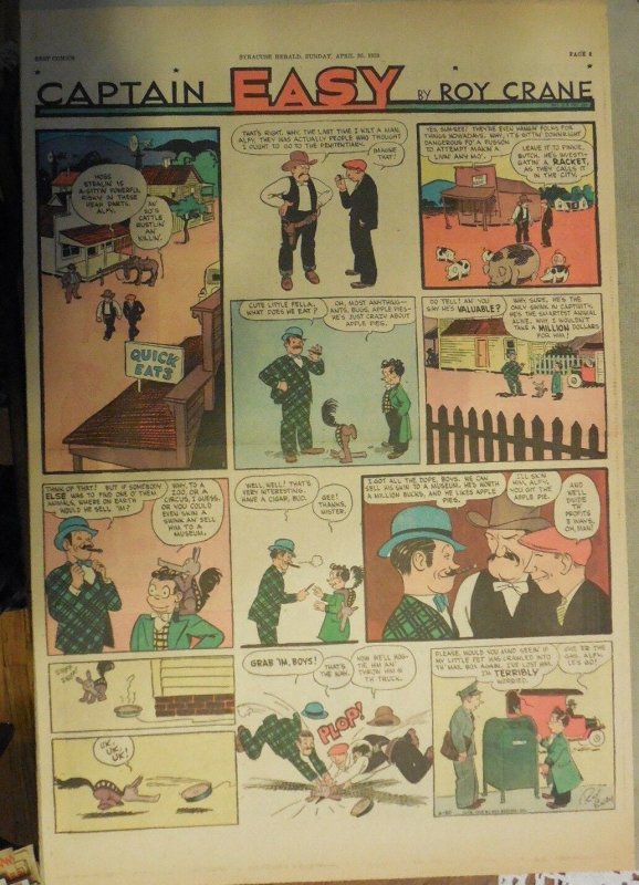 Captain Easy Sunday Page by Roy Crane from 4/30/1939 Rare Full Page Size !
