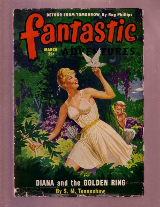 FANTASTIC ADVENTURES-MAR 1950-ROBERT BLOCH PULP FICTION VG