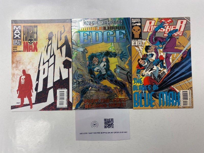 3 MARVEL comic books PunisherMax #1 Double Edge #1 Punisher 2099 #14 39 KM15