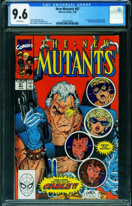 NEW MUTANTS #87 CGC 9.6 1st CABLE comic book 1990 2030203002