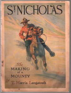 St. Nicholas 6/1926-RCMP Mountie cover-Manning de V. Lee-pulp-G/VG