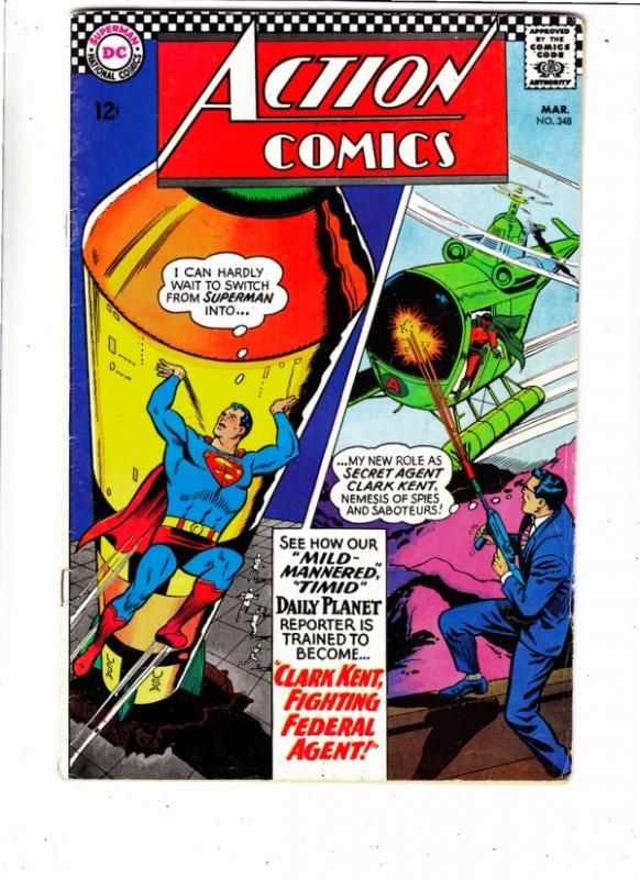 Action Comics #348 (Mar-67) FN/VF Mid-High-Grade Superman