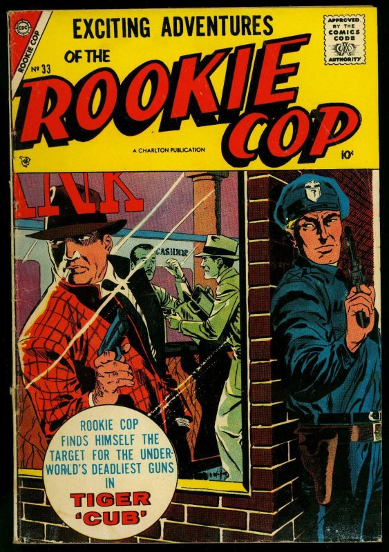 Rookie Cop #33 1957- Charlton Comics - Crime Tiger Cub G