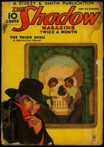 PULP:  The Shadow Pulp May 15 1935- Skull cover- Third Skull FAIR