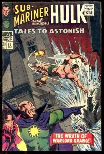 TALES TO ASTONISH #86 NAMOR & HULK 1966 NICE MARVEL VG