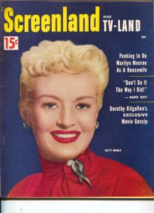 MAG: ScreenLand-Betty Grable-Marilyn Monroe-Hedy Lamar-Mitzi Gaynor-May-1954