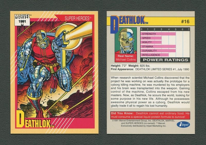 1991 Marvel Comics II  Card  #16 ( Deathlok)  MINT