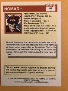 NOMAD #86 : 1990 Marvel Universe Series 1 card, NM/M,  Rookies