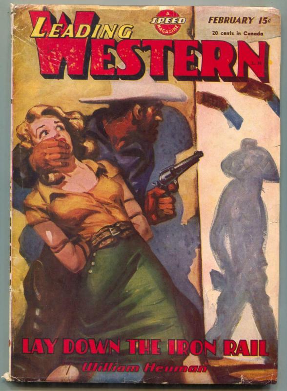 Leading Western Pulp #6 February 1946- Lay Down the Iron Rail VG+