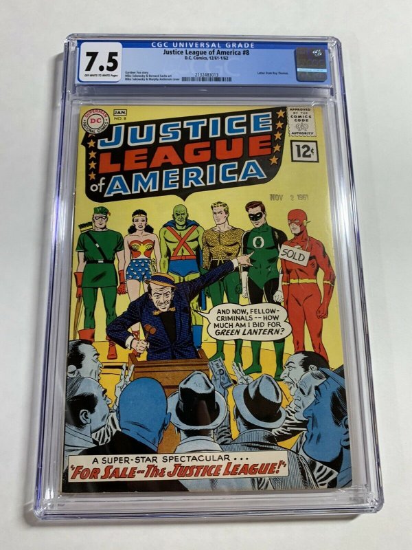 Justice League Of America #8 (DC, 1961-62) CGC Graded 7.5 