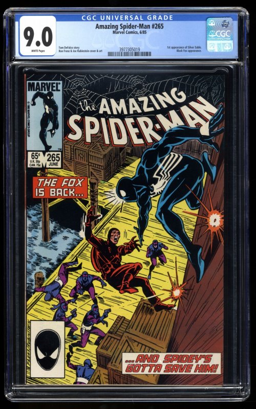 Amazing Spider-Man #265 CGC VF/NM 9.0 White Pages 1st Silver Sable!