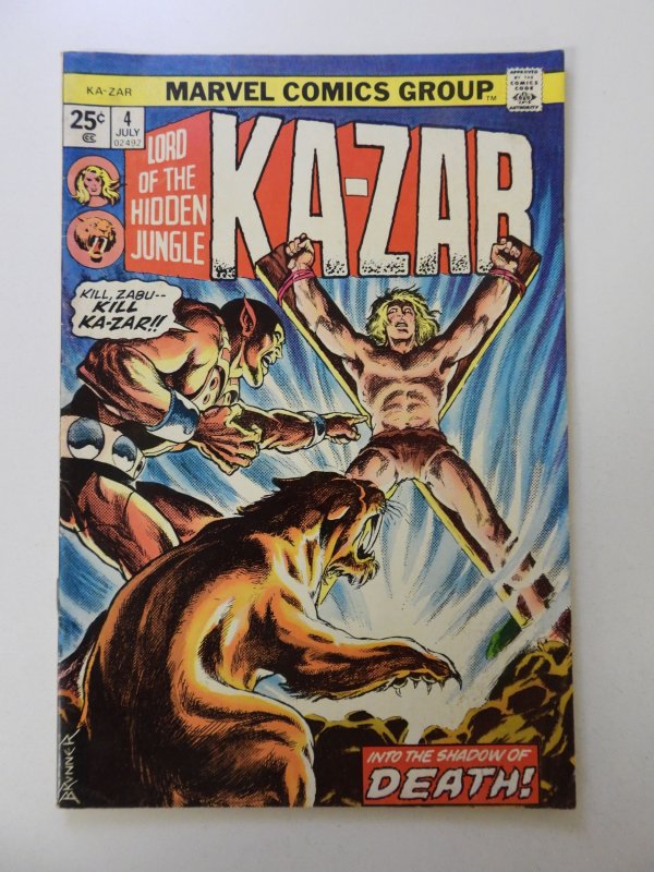 Ka-Zar #4 (1974) FN+ condition date stamp back cover