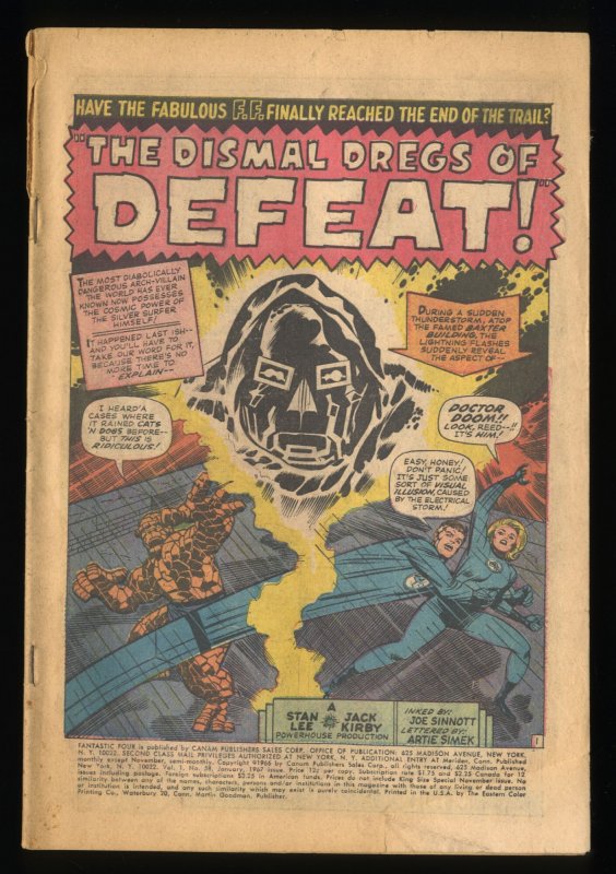 Fantastic Four #58  Doctor Doom! Coverless