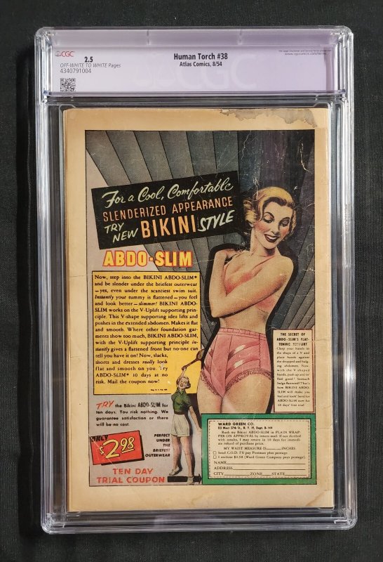 Human Torch #38 - Sub-Mariner Backup Story / Last Issue (CGC 2.5) 1954
