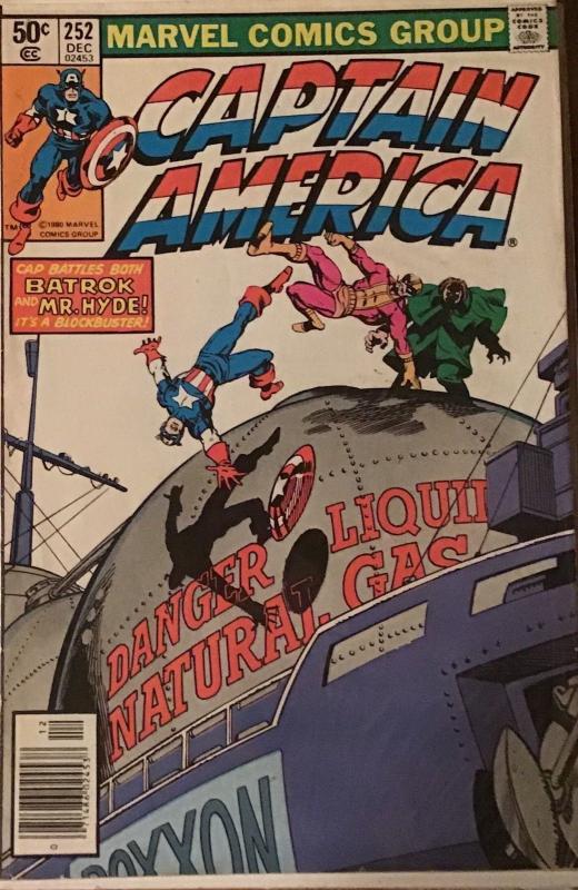 CAPTAIN AMERICA 1980 MARVEL #247-253!MOST ARE VERY FINE. 1-VERY GOOD.7 BOOK LOT